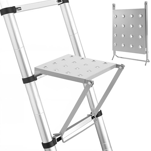 LEIFIDE 1 Pcs Ladder Work Platform 400 Lbs Heavy Duty Non-Slip Platform Tray Stable Standing Surface for Painters DIY & Home Projects Quick Install Space Saving Fit for Most Ladder