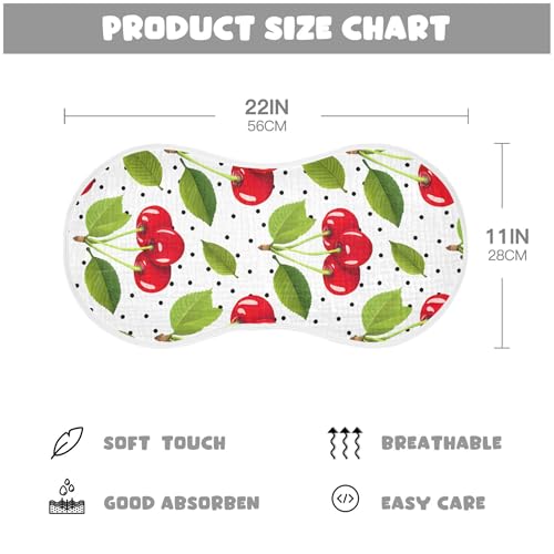xigua Red Cherries Baby Burp Cloths for Newborn Boys and Girls 2 Pack, Soft & Absorbent Cotton Baby Burp Cloth, Baby Washcloths, Newborn Towel, Burp Rags4