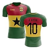 Designed for Supporters 2022-2023 Ghana Flag Concept Football Soccer T-Shirt Trikot (Andre Ayew 10)