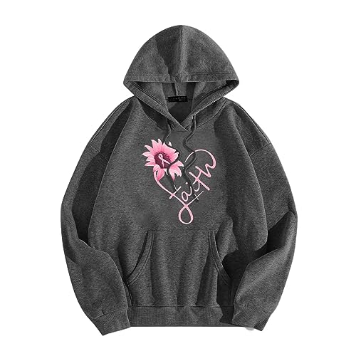 Sweat à capuche Octobre Rose pour femme en coton doux