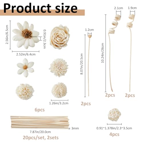Set Difusor de Varillas de Rattan Natural 56 Piezas miniatura 2