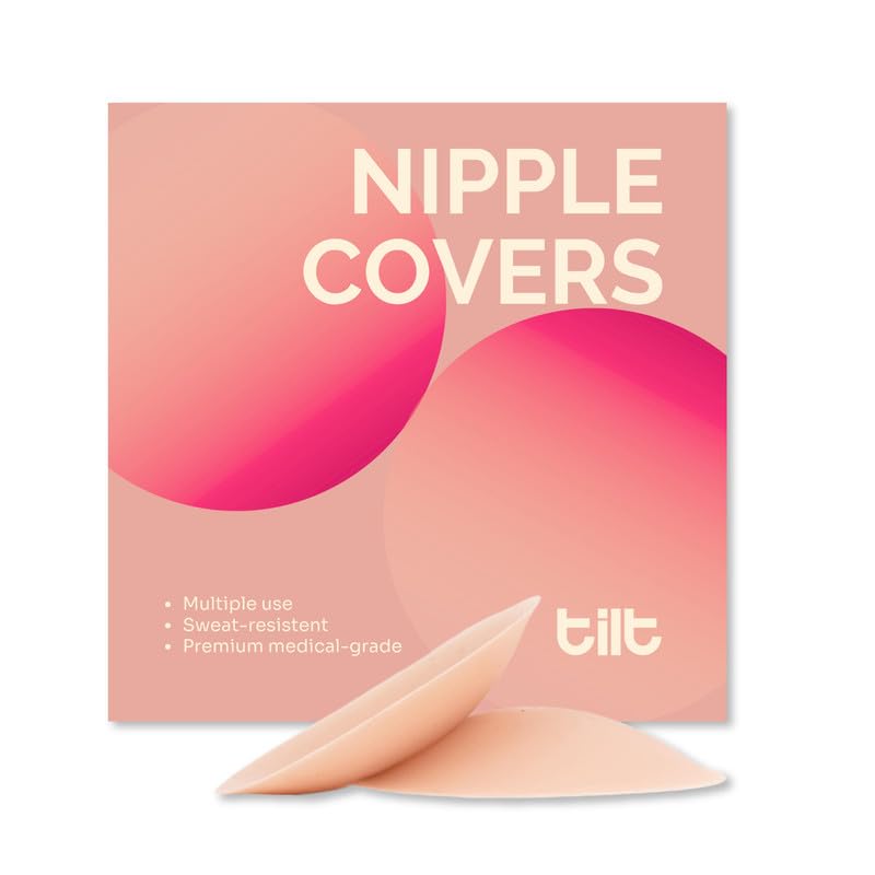 Non-Adhesive Reusable Nipple Covers for Women | Body Heat Tech | Medical Grade Silicone Pasties | Skin-Friendly, Seamless Fit & Hypoallergenic - Pack of 2 pcs Beige