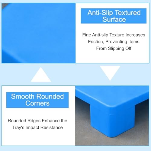 Heavy-Duty Plastic Pallet - Stackable, Easy-Clean Tray for Industrial & Lab Use, Lightweight Moisture-Proof Floor Pallets, Garage & Warehouse (Red, 60x40cm/23.6x15.7in)