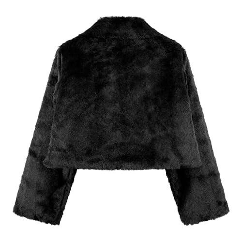 BOLEROSE Girls Cozy Faux Fur Childrens Kids Collared Bolero Shrug Jacket Coat2