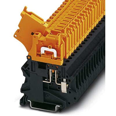 3046249, Term Blk DIN Rail Disconnect Screw, 1row 2conn, 26-10 AWG Black 20 A 6.2 mm W, UT 4-Hedi