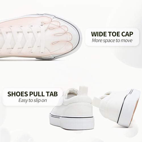 Uoidru Canvas Shoes for Women White Tennis Sneakers Womens Black Shoes Casual Comfortable Low Top Skateboard Fashion Sneakers3