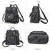 Puwuzixi Frauen Rucksack Wasserdicht Anti-Diebstahl Leichtgewicht PU Mode Reisen Mehrzweck Cabrio Geldbörse Umhängetasche Handtasche Rucksack(Black) #3