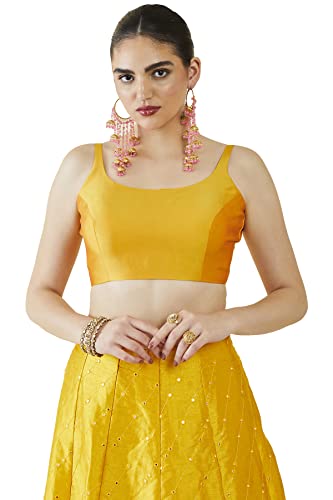 Image of Soch Womens Taffeta Solid Sleeveless Padded Blouse