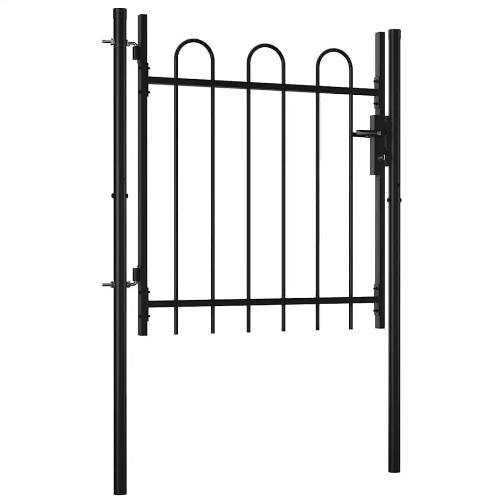 VIDAXL Steel Garden Fence Gate - 100 x 75cm - Black