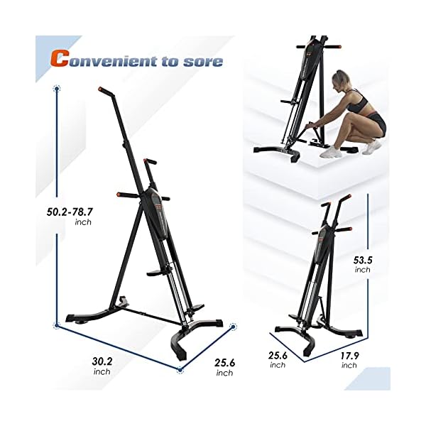 Sportsroyals Vertical Climber Exercise Machine, Folding Climbing Machine Full Body Workout Machines for Home, Stair Climber with Digital Monitor(Max Capacity 300 Lbs)