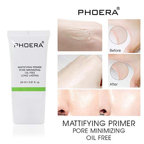 Aquapurity Phoera Face Primer Flawless Matte Finish Face Makeup Primer Oil Control Full Coverage Make Up Base Beauty Blender Long Lasting Moisturizing Pores Minimiser & Wrinkle Filler (24Ml #TOP3