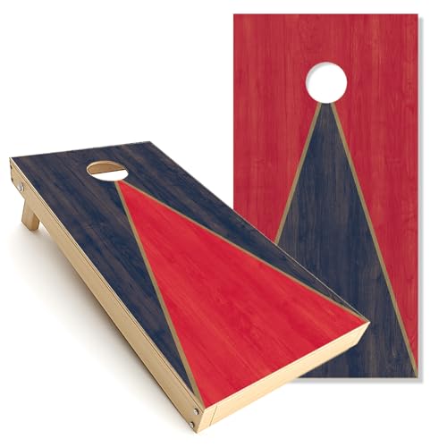 Custom Sports Navy Red Golden Cornhole Board Wraps Kit | Vinyl Decals for Cornhole | 2-Pieces | Made in USA | Premium Cornhole Vinyl Skins