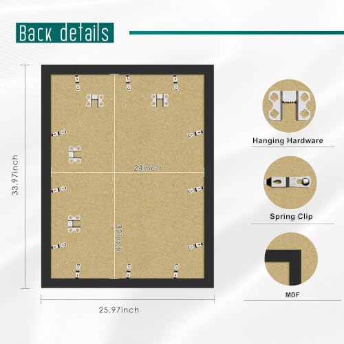 Image of Picrit 24x32 Black Poster Frame, Picture Frame for Wall, 3 Pack