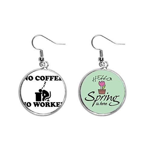 Pendientes de primavera No hay café no trabajo para lucir en tu oficina cada mañana