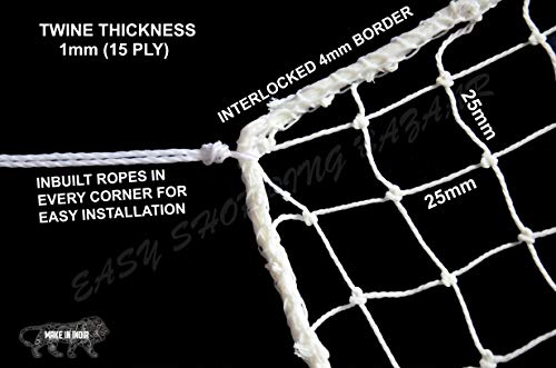 EasyShoppingBazaar Bird Net/Pigeon Net/Anti Bird Net UV Stabilized HDPE (with Clips & Tying Ropes) White 15Ply - 1 x 20 Ft