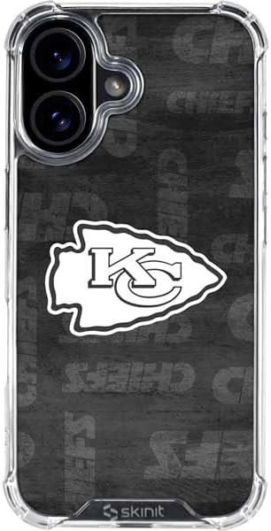 Skinit Clear Phone Case Compatible with iPhone 16 - Officially Licensed NFL Kansas City Chiefs Camo Design
