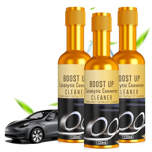 3PCS Catalytic Converter Cleaner Auto Parts Engine,Exhaust System Pipe Carbon Removal Cleaner Treatment Additive Oil,Fuel System Treatment Oil for Gas and Diesel Car