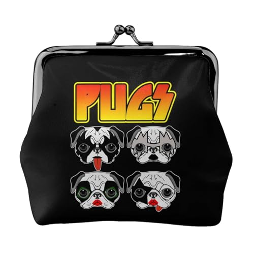 ポーチ 小銭入れ 面白い パグ 犬 ロック音楽 がま口財布 コインケース ミニウォレット 可愛い レディース 小物入れ/お札入れ/定期入れ カード収納 手持ち 誕生日 プレゼント 出張 旅行用