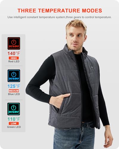 DEWBU Heated Vest for Men with 12V Battery Pack, Multiple Power Supply Methods Lightweight Heated Insulated Clothes4