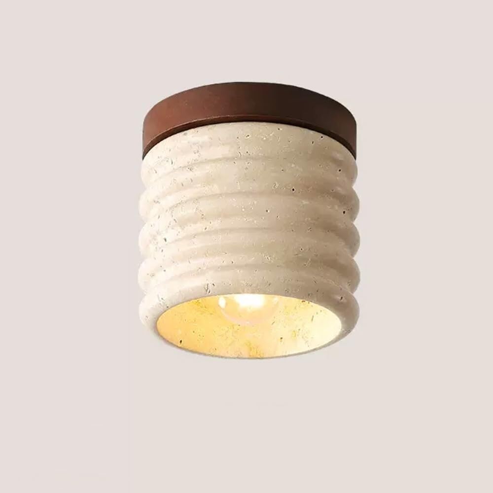 Lampy Sufitowe Z Kamienia Marmurowego, Nowoczesne Oświetlenie Sufitowe Cylinder Do Montażu Podtynkowego Lampy Sufitowa Do Kuchni, Łazienki, Przedpokoju, Na Werandzie, Do Sypialni