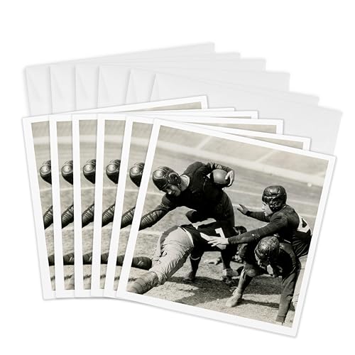 Cartes de vœux image stéréoscopique 1928 football américain cinéma muet