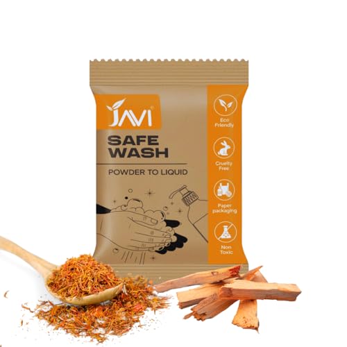 Image of JAVI Safe Wash | Powder to Liquid Handwash | Non-Toxic, Child Safe, Eco-Friendly, Plant-Based | Germ-Free Clean, Plastic-Free, Natural Scent Handwash | 500ml