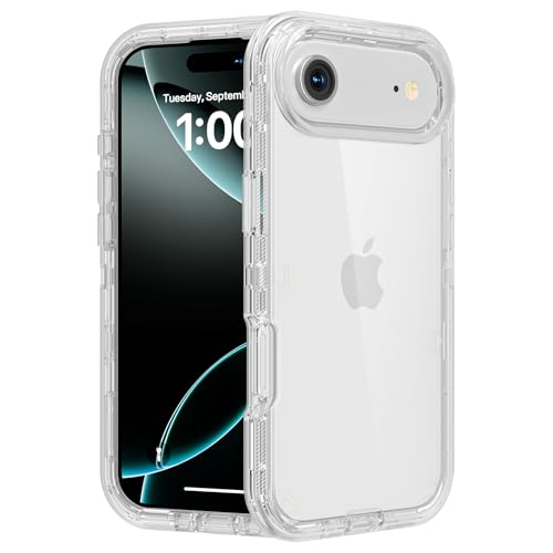 Follaroma for iPhone 17 Air Case Heavy Duty Shockproof Protection Phone Cases Anti-Drop Dual Layer Transparent Protective Cover Compatible with iPhone 17 Air 6.5 inch Crystal Clear