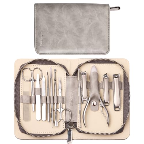 FAMILIFE Manicure Set with Leather Travel Case