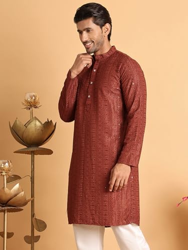 Image of Jompers Embroidered Straight Kurtas for Men