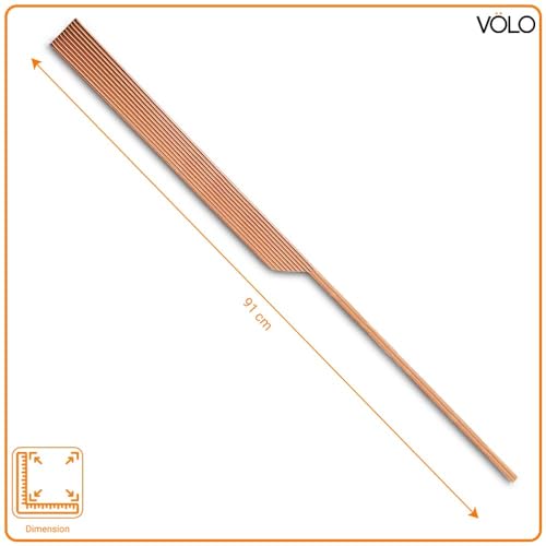 Image of VOLO Cabinet Handle - Multi-Use Pull Handle for Wardrobes, Drawers, Sliding Closets, and Doors in Kitchen, Office, Bedroom (SAC-59) (1 Pair Left & Right) (Rose Gold, 900MM (36 Inch))