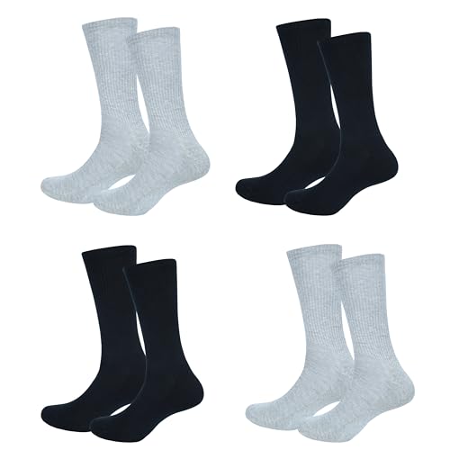 Image of 4 Pack Cotton Crew Socks for Womens Lightweight Casual Wear Business Socks, 6 to 9(WS1002-2B2G-4PK-6TO9)