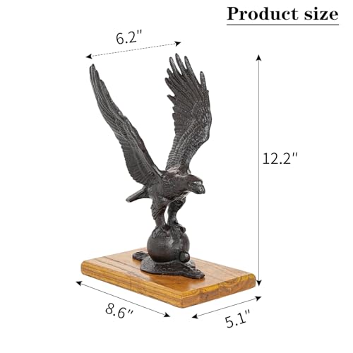 Estatua de águila voladora de hierro fundido para decoración miniatura 6