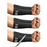 Schwer AIR-SKIN ANSI A6 Cut Resistant Arm Sleeves, Cooling Cut Sleeves with High Risk Cut Protection for Thin Skin, Gardening Safety Protective Sleeve for Farming, Yard, Pet Grooming, Black, 3 Pairs