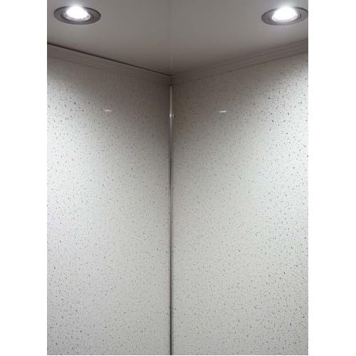 Image of White Sparkle Shower Panels 1200mm x 2400mm x 10mm Easy to Install PVC Made Wet Wall Panels