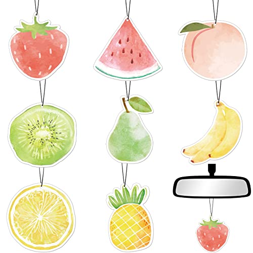 Tallew 8 Pack Car Air Fresheners For Women Man Cute Fruit Shape Hanging Air Fresheners Watercolor Car Air Fresheners For Women Man #TOP18