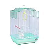 DZL Jaula para pajaros con comederos,Palos y Columpios (34.5X28X49.5CM) (Verde)