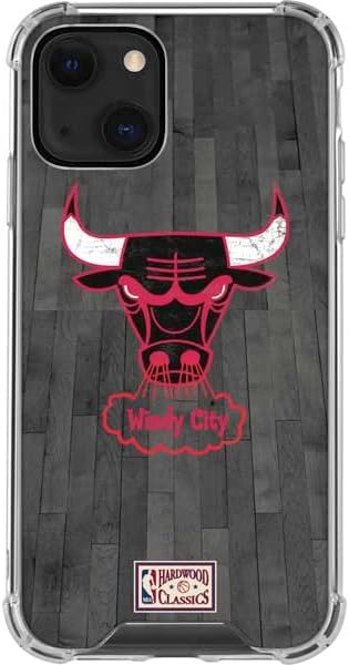 Skinit Clear Phone Case Compatible with iPhone 14 Plus - Officially Licensed NBA Chicago Bulls Hardwood Classics Design