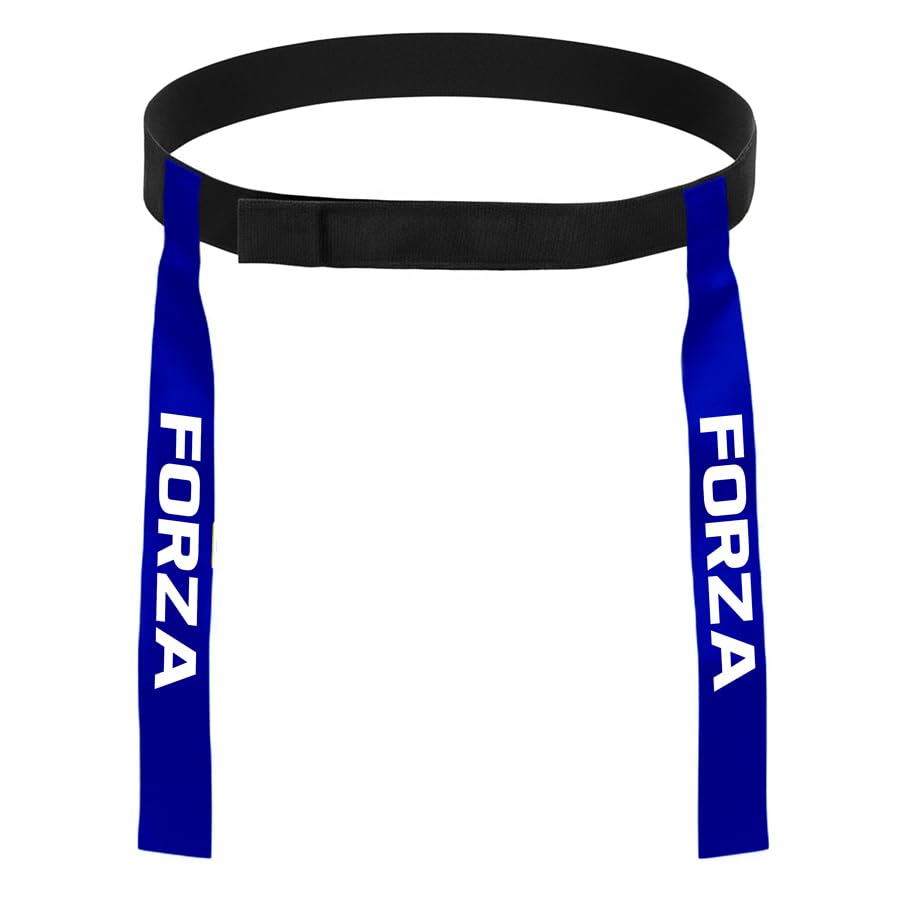 FORZA Tag Rugby Belts [10x Belts & 20x Tags] – Fluro Green Or Blue – Adjustable Bands (One Size Fits All) (Blue)