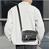 A-QMZL Sacs Bandoulière homme,Sacoche Bandouliere Cuir Petite Sac à Bandoulière vintage Shoulder Bag Crossbody Business Sacs Étanche Convient pour loisirs, travail,voyages (noir) #1