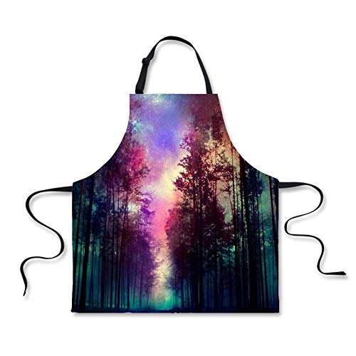 Boyouth Tablier avec motif étoilé coloré et imprimé numérique imperméable avec sangles de cou réglables pour adultes femmes et hommes, Star04., taille unique Cover
