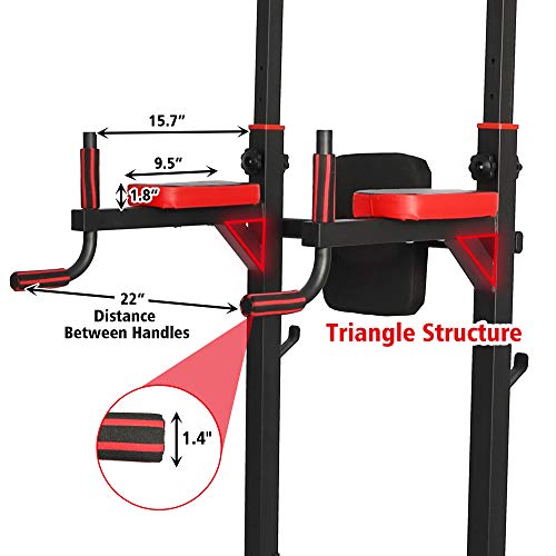 Try & Do Power Tower Multi-Function Strength Training Dip Station Pull Up Bar Adjustable Home Gym Workout Equipment,330Lbs #TOP3