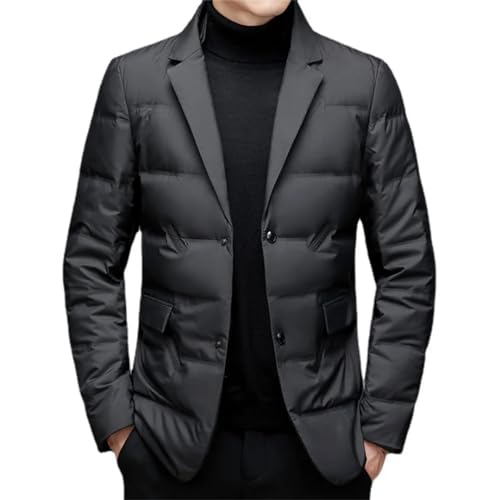 Men's Down Blazer Youth Warm Winter Slim Casual Solid Color Blazer