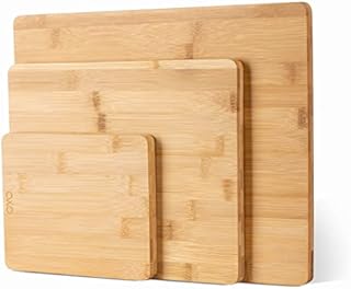 COOK WITH COLOR Bamboo Cutting Boards - Set of 3 Kitchen Cutting Board in 3 Sizes- Strong Heavy Duty Bamboo Chopping Boards for Kitchen- Rectangular