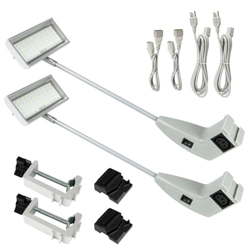 SUNLITOPTO Trade Show Lights LED Display and Exhibit Arm Lighting, Connectable Tradeshow Lights Included Clamps, Mounting Brackets, Power Cables, Connect Cables (2pcs Grey)