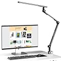 VERSKI LED Desk Lamp, Desk Light for Home Office, Dual Light Source 18W Brightest, Eye-Caring Optical Lens, Office Lamp, 5 Color Modes & Brightness, Aluminum Alloy Drafting Light, Clamp Lamp