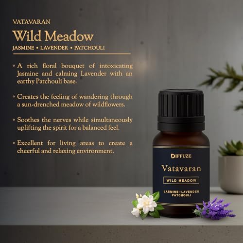 Image of DIFFUZE Essential Oil Set - Premium Nature Duo - 2 x 15 ml (Serene Woods & Wild Meadow) | Sandalwood, Jasmine & Lavender Fragrance Oils for Diffuser, Home & Gifting | Long-Lasting Natural Aroma for Indian Homes