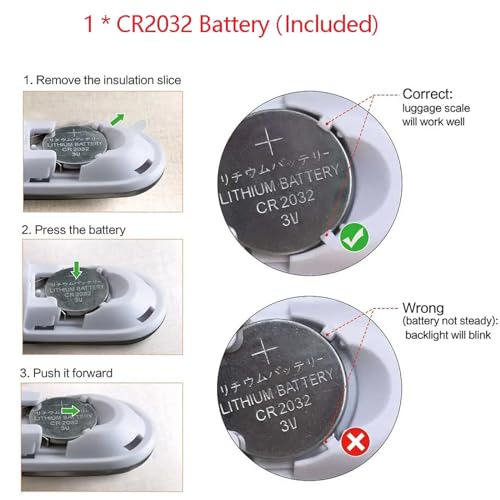 Luggage Scale Portable Digital Weight Scale for Travel Suitcase, Electronic Suitcase Scale Hanging Scales Luggage Weighing Scale Lightweigh for Travel 110 Lb/ 50Kg Capacity, Black