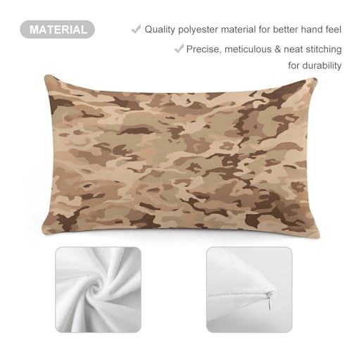 Funda de almohada lumbar para sofá 12x20 en felpa rectangular estilo camuflaje 4
