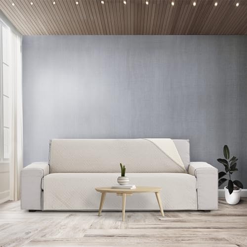 Housse de canapé 2 places grise argent pratique pour salon - 4