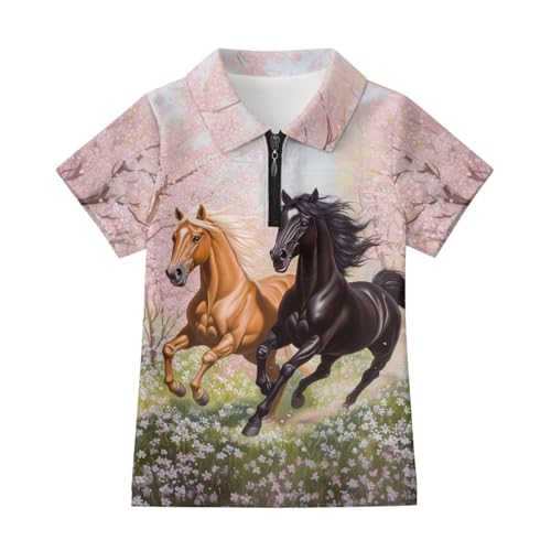 Girls Zipper Short Sleeve Collared Golf Shirt 5-12Y Kids Summer Casual Soft School Tennis Athletic Sport Tops4